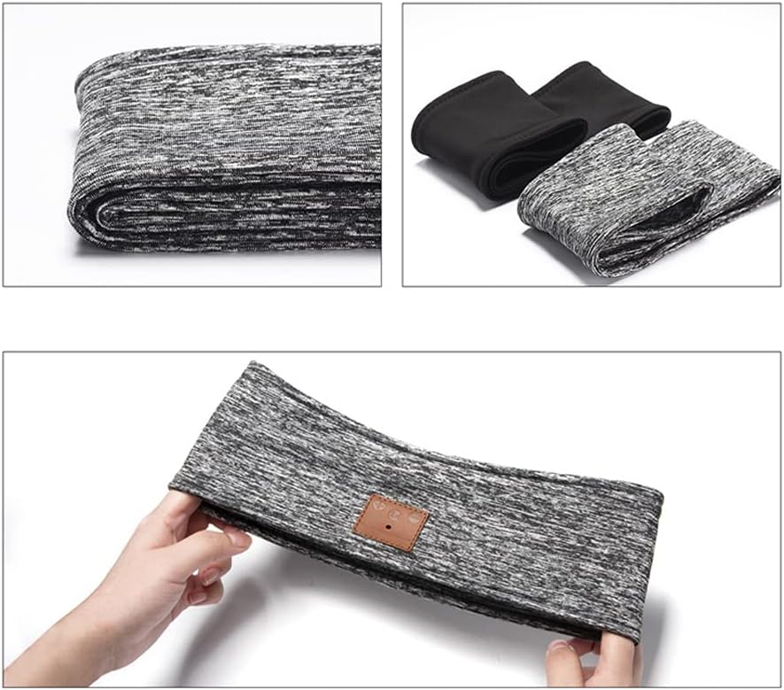 Sleep Headphones Bluetooth Sleeping Headband Soft Elastic Comfortable Sleeping Headphones Music Headband Great for Side Sleepers Running Yoga Insomnia Travel Gift for Men Women (Grey)