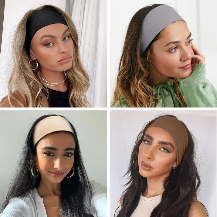 Workout Headbands for Women Wide Hair Headbands Yoga Sports Running Hair Bands Non Slip. Super Soft & Stretch Head Bands