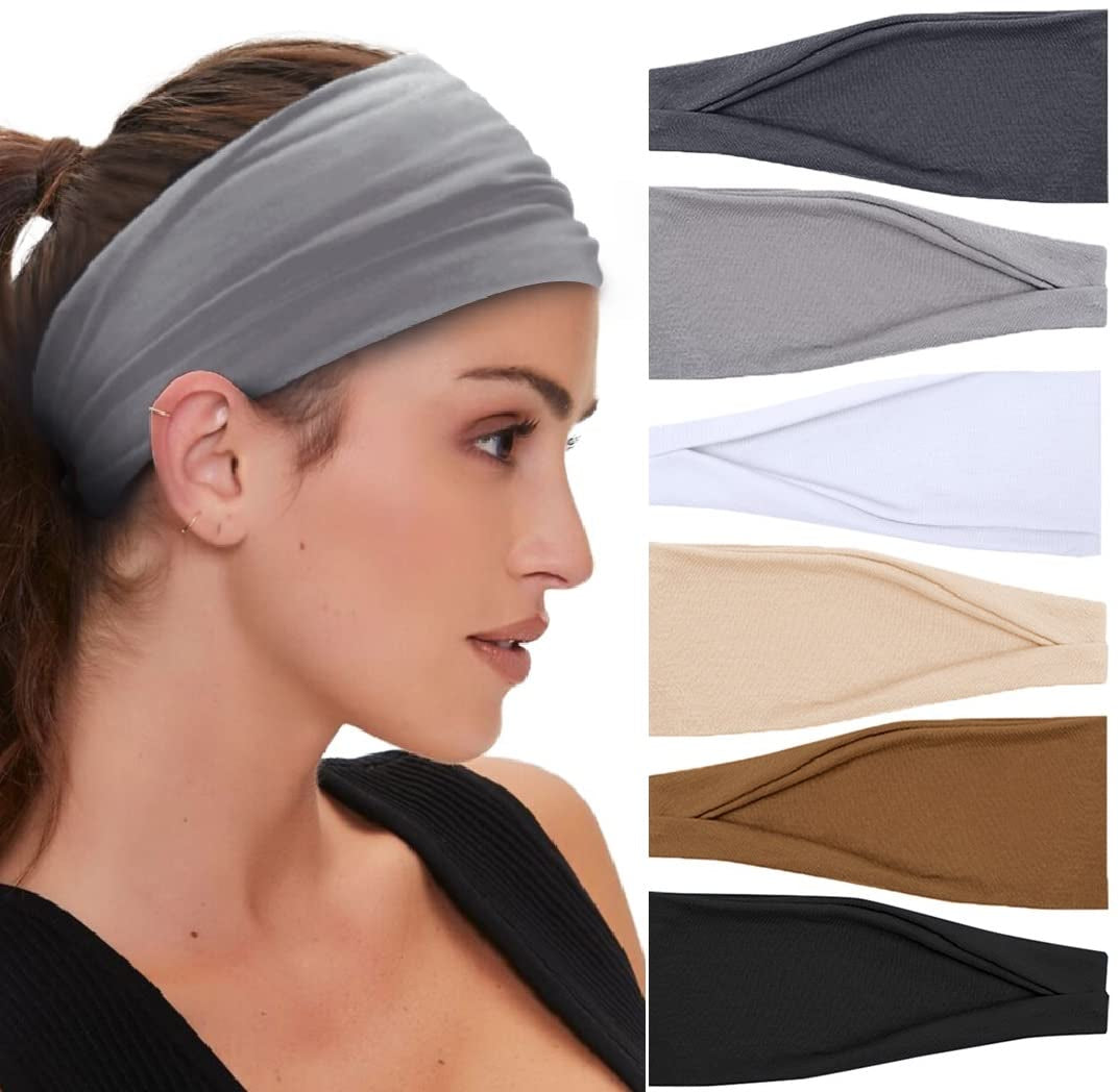 Workout Headbands for Women Wide Hair Headbands Yoga Sports Running Hair Bands Non Slip. Super Soft & Stretch Head Bands